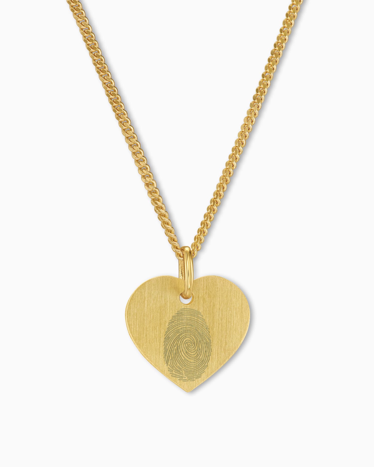 Empreinte digitale Coeur Collier Plaque à graver Pendentif 13mm