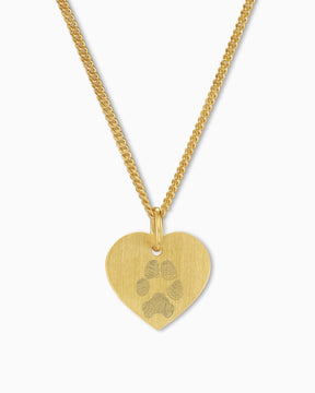 Empreinte de patte Cœur Collier Plaque à graver Pendentif 13mm