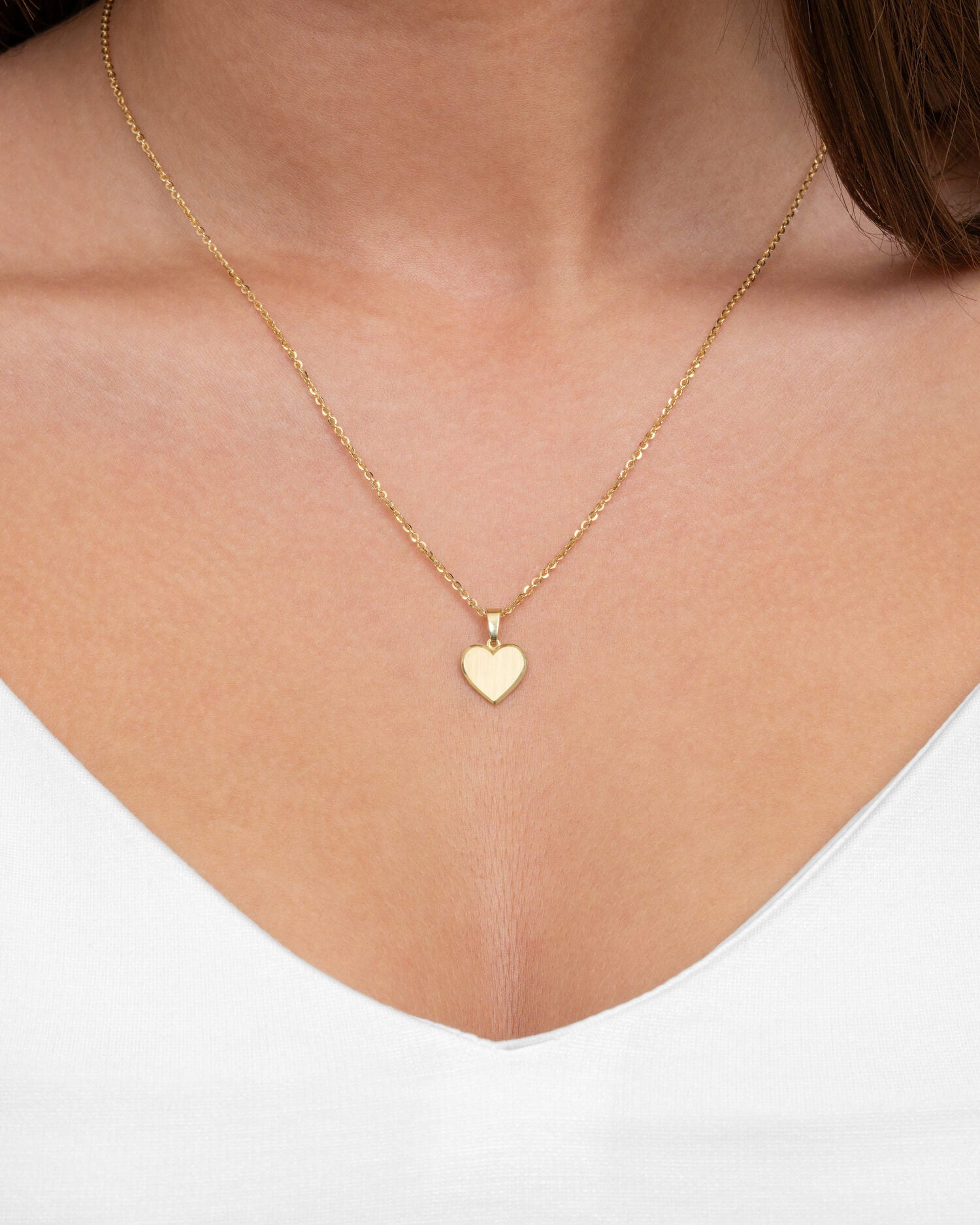 Collier coeur plaque gravure pendentif 10mm