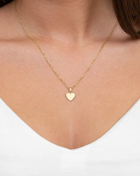 Collier coeur plaque gravure pendentif 10mm