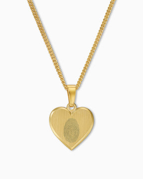 Empreinte digitale Coeur Collier Plaque à graver Pendentif 12mm