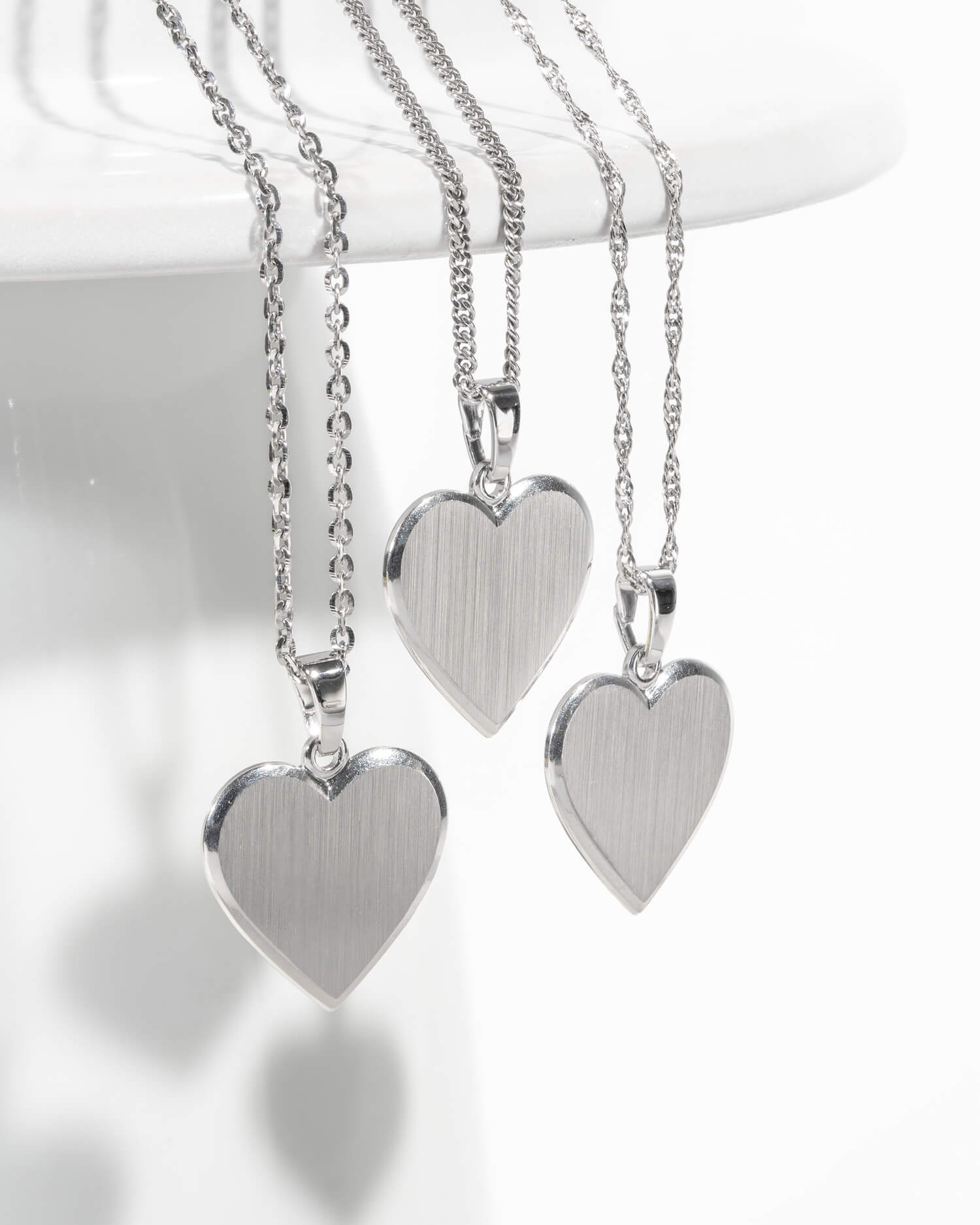 Collier coeur plaque gravure pendentif 15mm