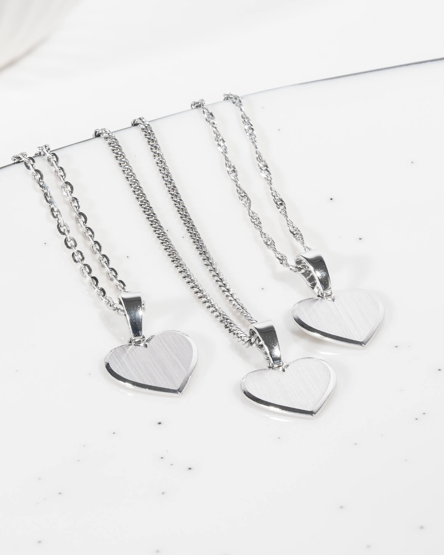 Collier coeur plaque gravure pendentif 15mm