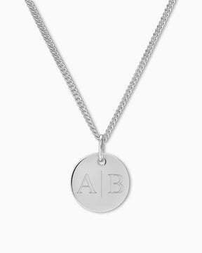 Initiales Plaques de gravure Collier Pendentif Rond 12mm