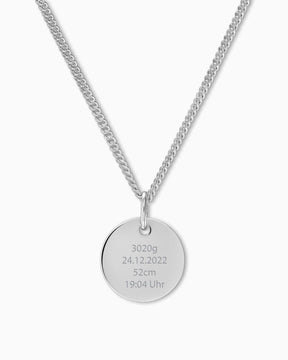 Dates de naissance Plaque de gravure Collier Pendentif Rond 12mm