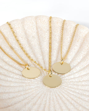 Empreinte de pied Plaque de gravure Collier Pendentif Rond 12mm