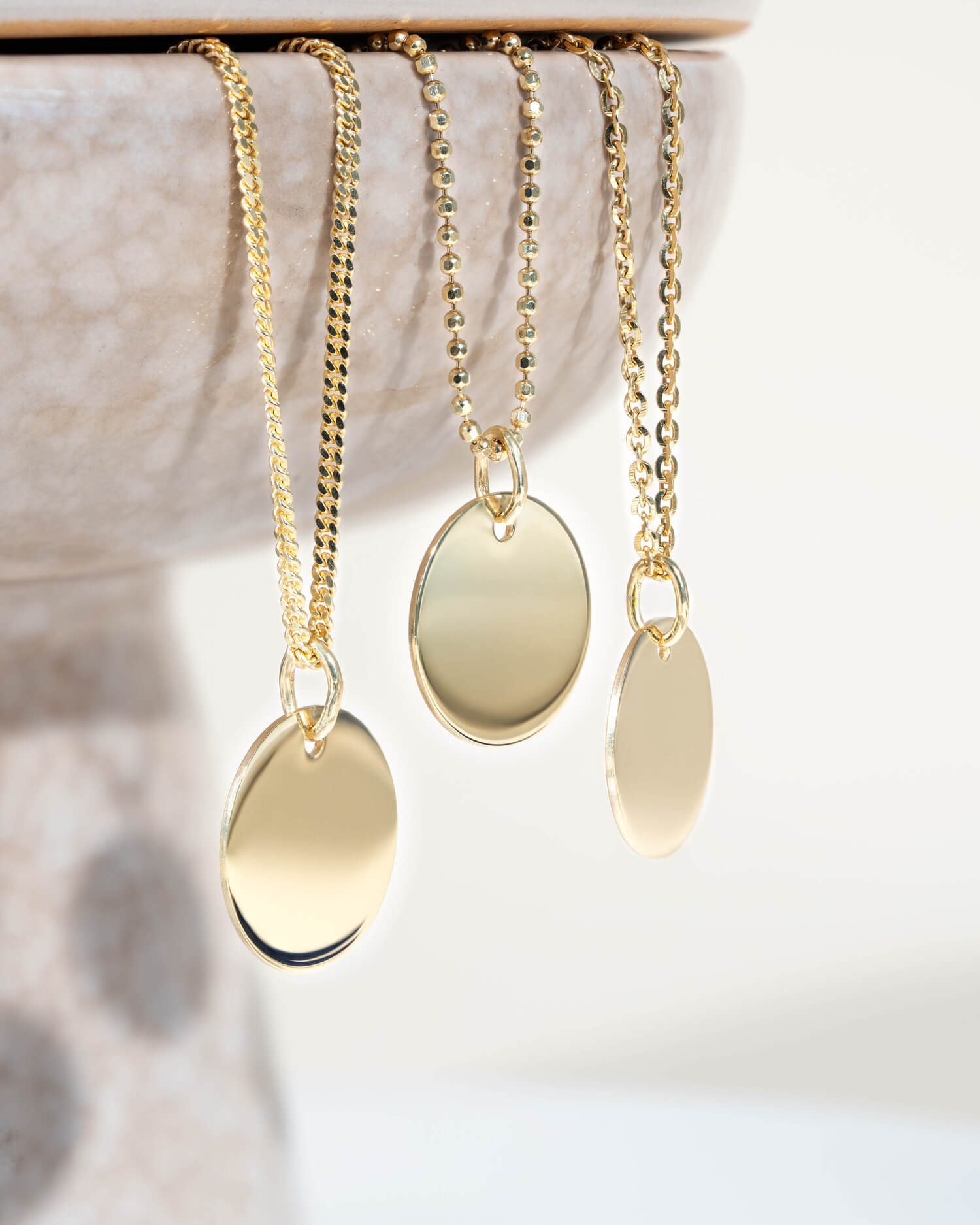 Plaque de gravure Collier Pendentif Rond 14mm
