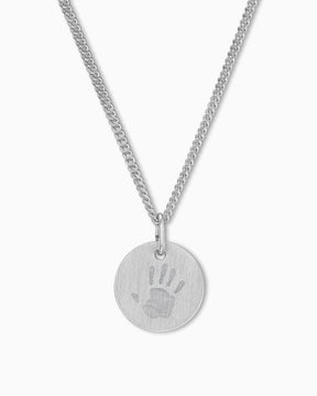 Empreinte de la main Plaques à graver Collier Pendentif Rond 12mm
