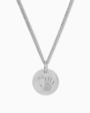 Empreinte de la main Plaques à graver Collier Pendentif Rond 12mm