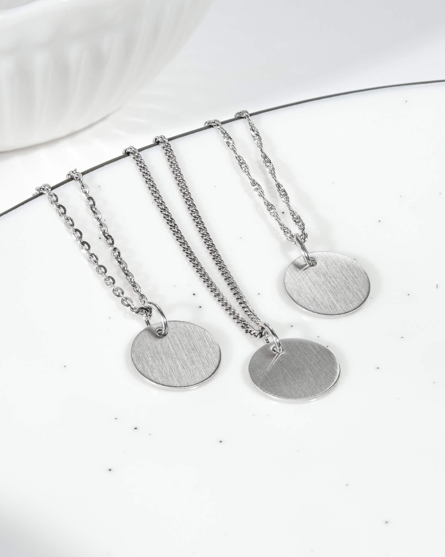 Dessin personnalisé Plaque de gravure Collier Pendentif Rond 12mm