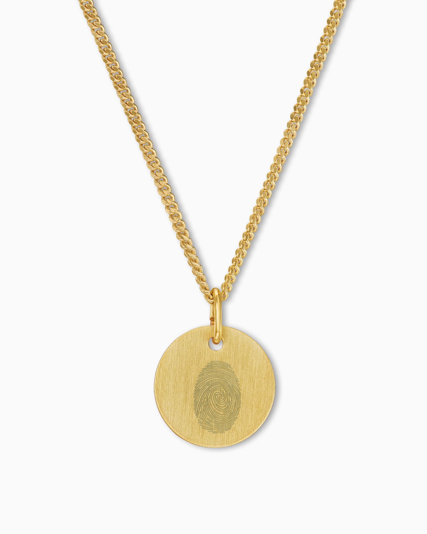 Empreinte digitale Plaque de gravure Collier Pendentif Rond 12mm