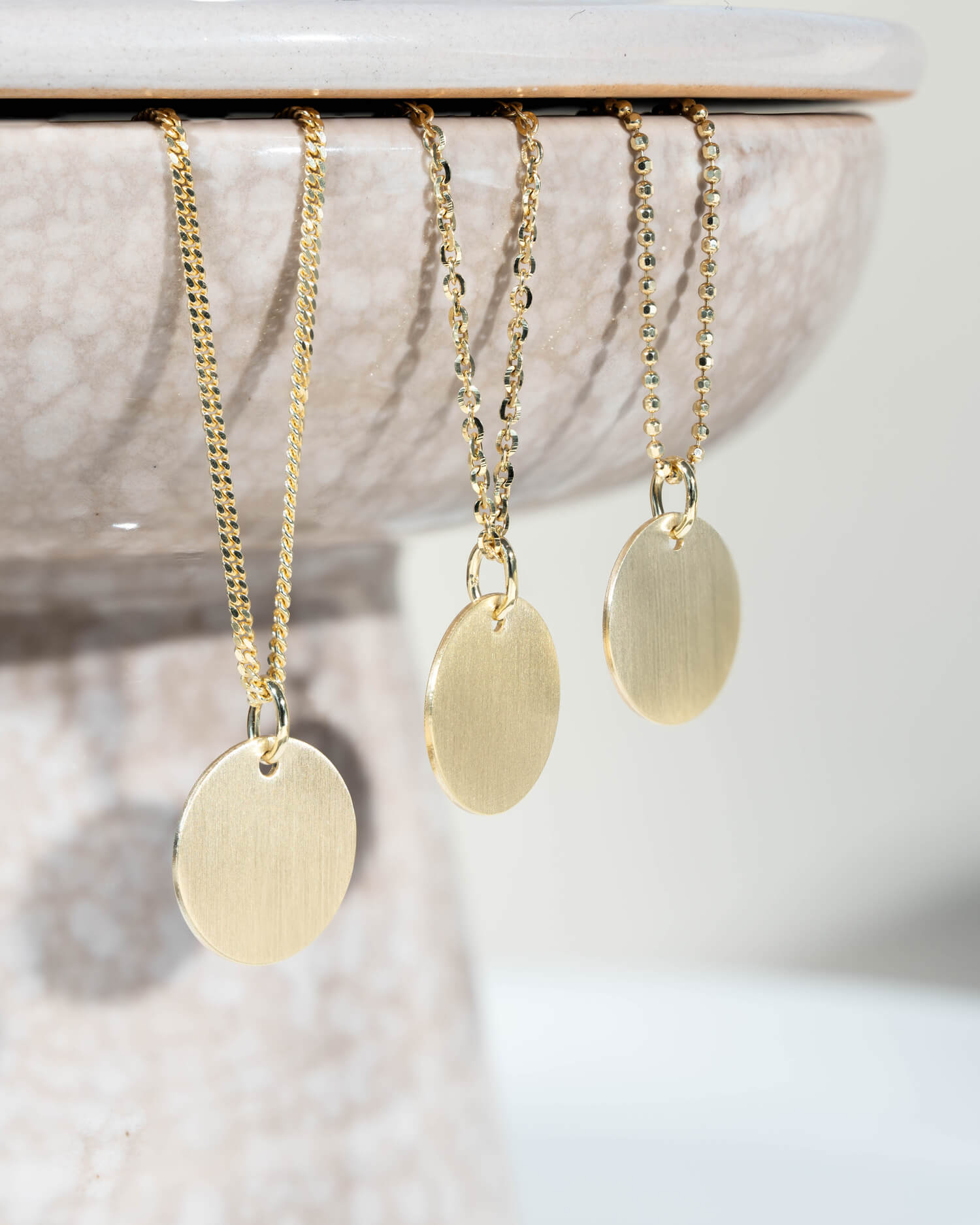 Plaque de gravure Collier Pendentif Rond 14mm