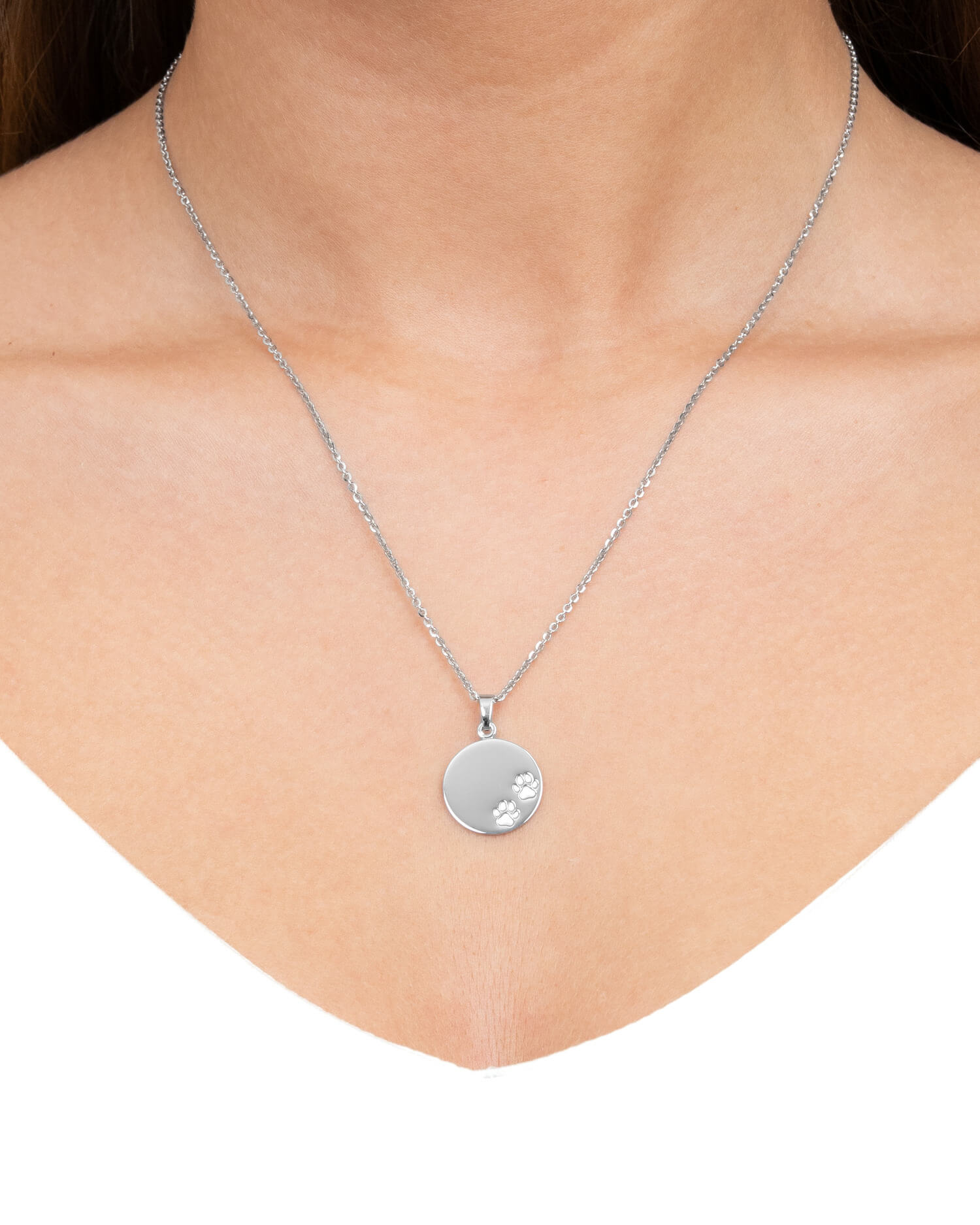 Plaques à graver Collier Pendentif Empreinte de patte 16mm