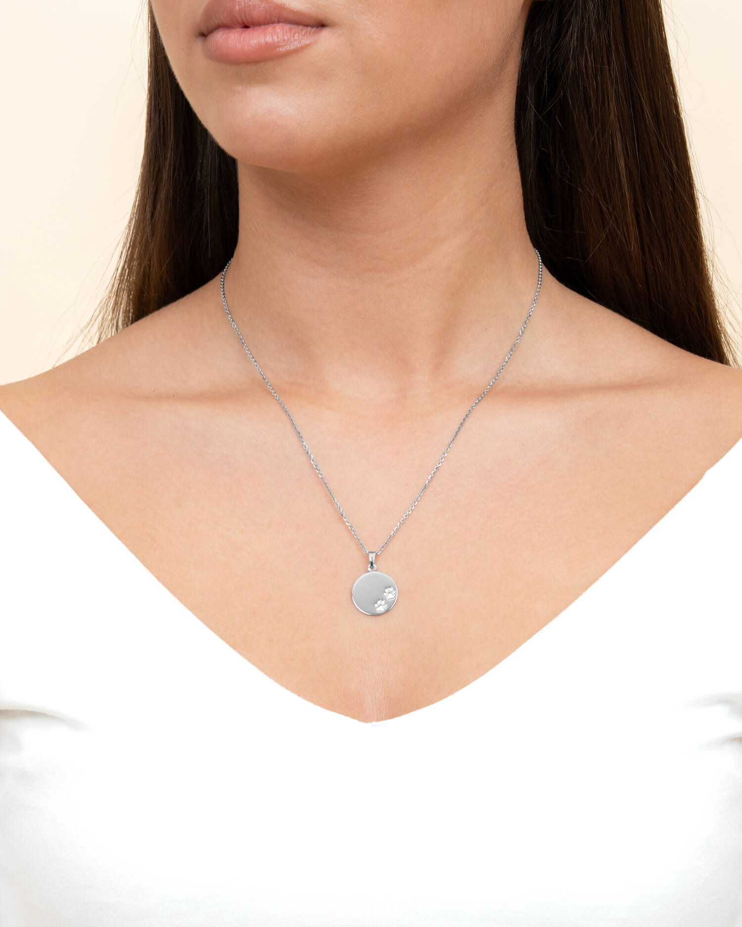 Plaques à graver Collier Pendentif Empreinte de patte 16mm