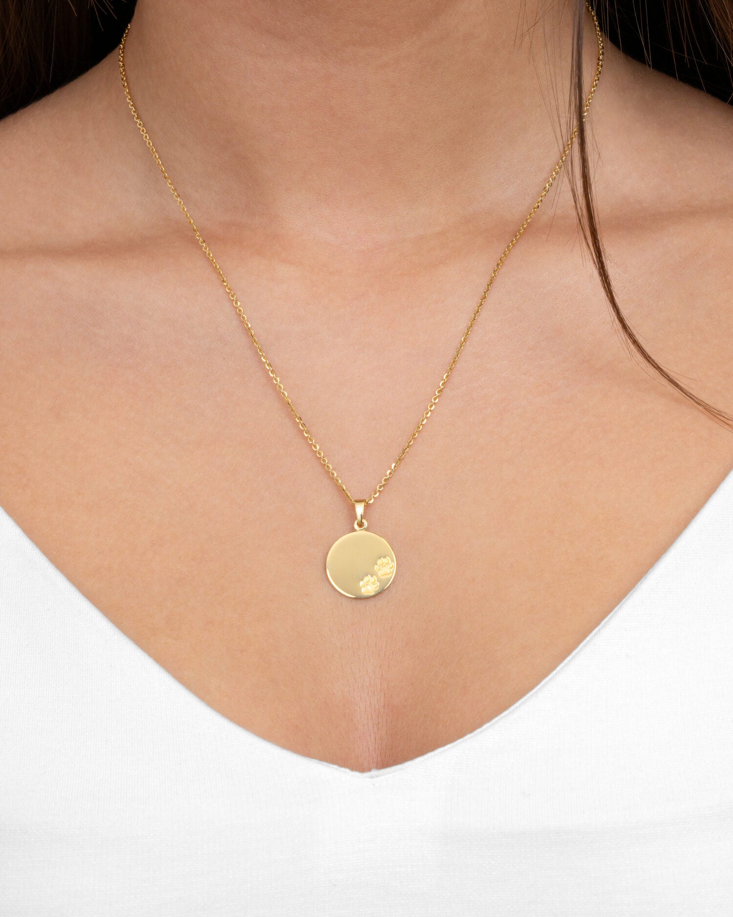 Plaques à graver Collier Pendentif Empreinte de patte 16mm