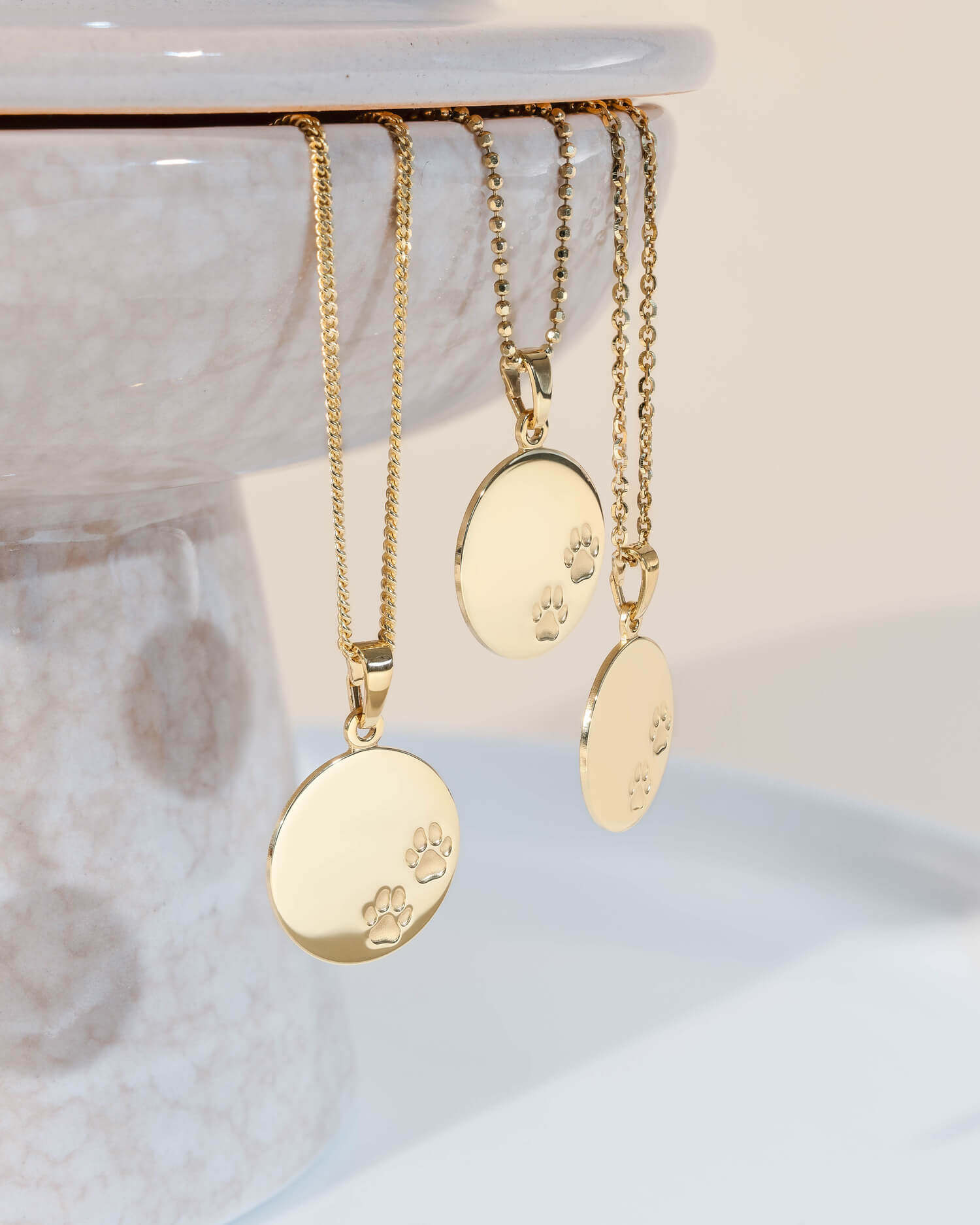 Plaques à graver Collier Pendentif Empreinte de patte 16mm
