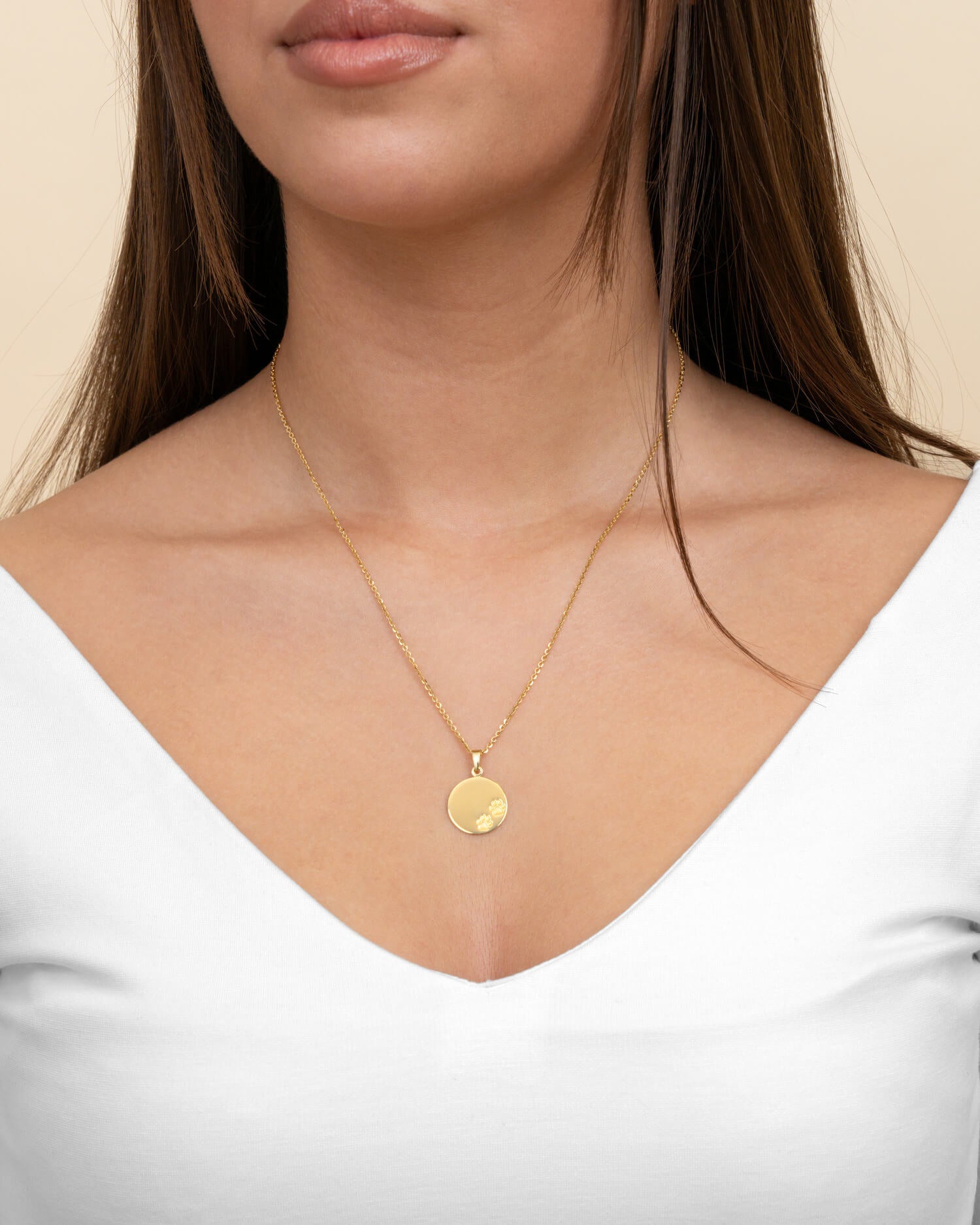 Plaques à graver Collier Pendentif Empreinte de patte 16mm