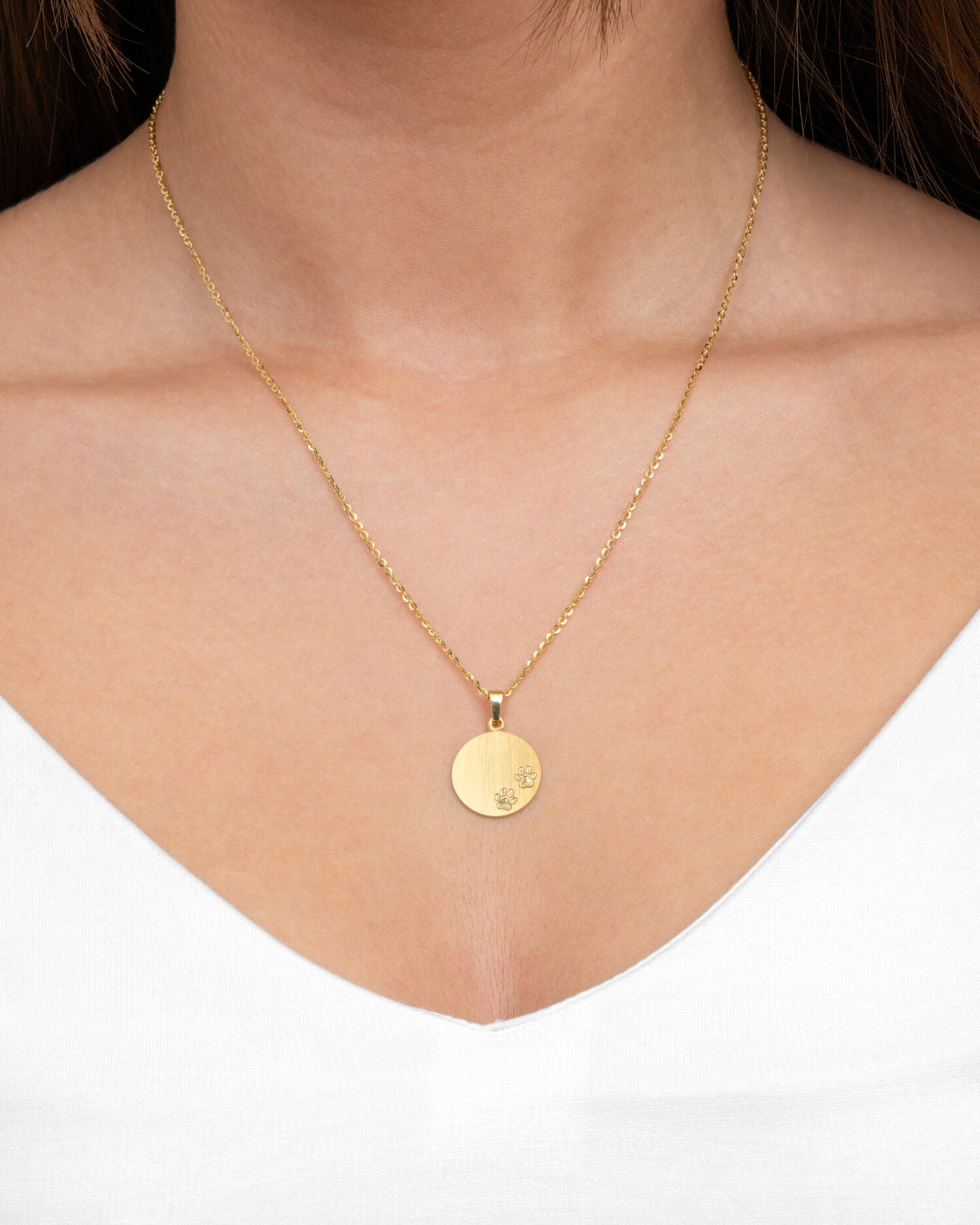 Plaques à graver Collier Pendentif Empreinte de patte 16mm