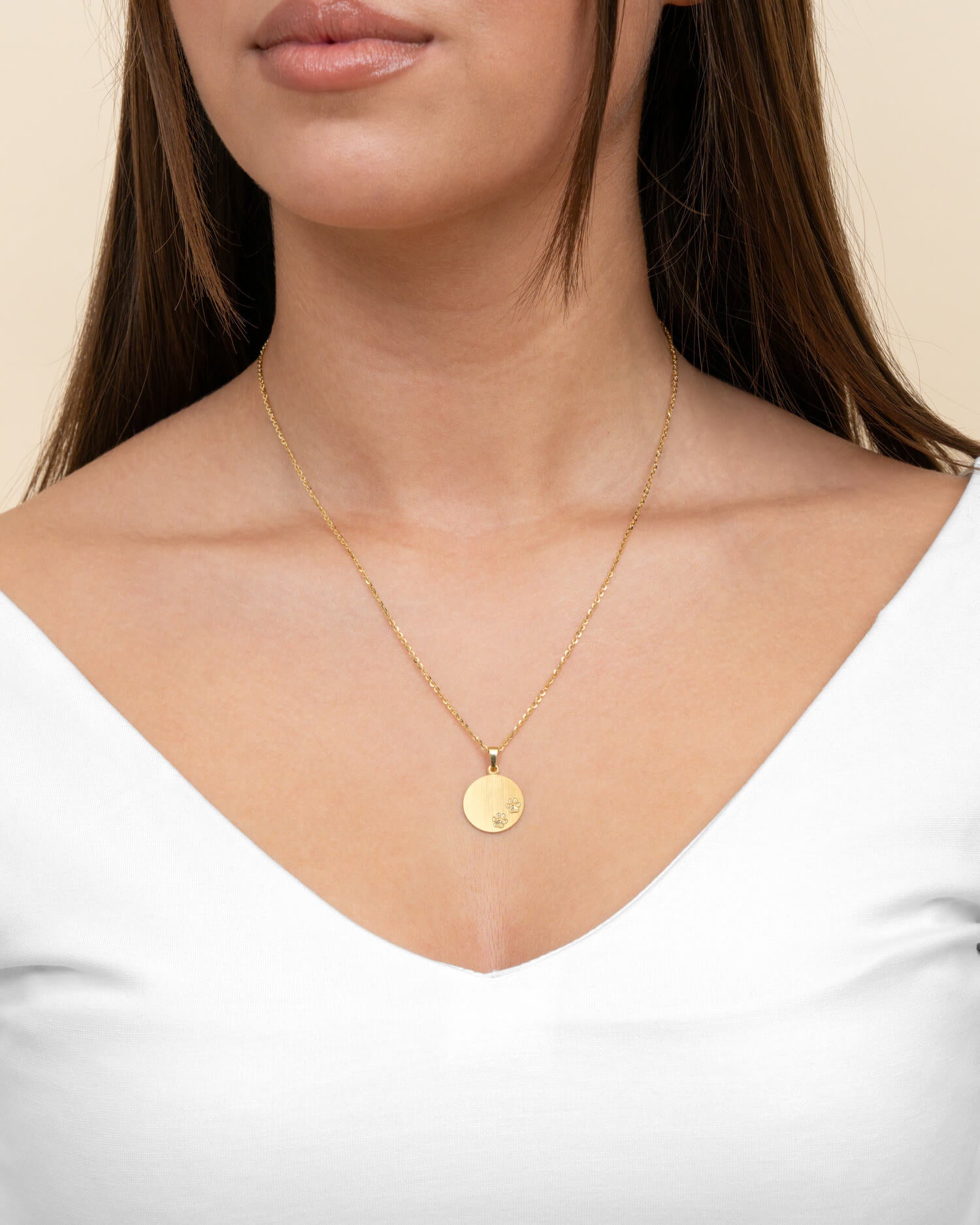 Plaques à graver Collier Pendentif Empreinte de patte 16mm
