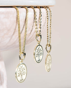 Plaques gravées Collier Pendentif Arbre de vie 12mm