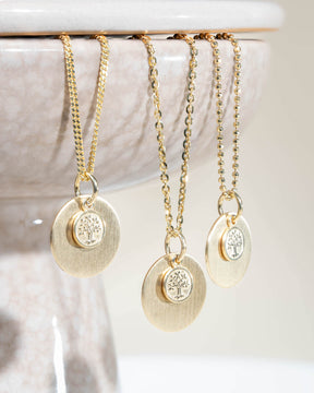 Plaques gravées Collier Pendentif Arbre de vie 12mm