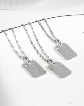 Écriture Uploud Plaques à graver Collier Pendentif Angulaire