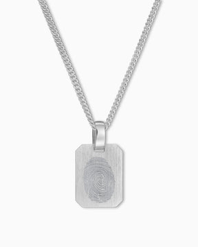 Empreinte digitale Plaques gravées Collier Pendentif Carré