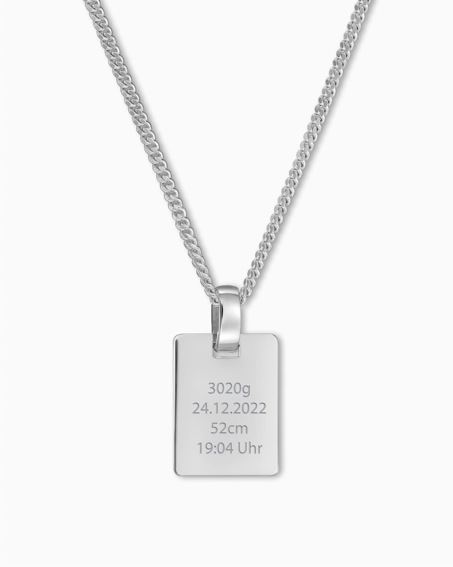 Dates de naissance Plaques à graver Collier Pendentif Angulaire