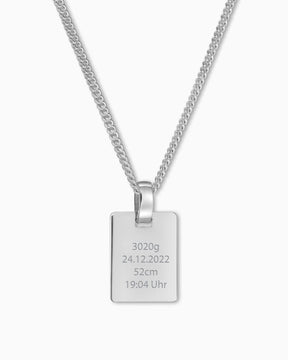 Dates de naissance Plaques à graver Collier Pendentif Angulaire