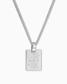 Signe du zodiaque Plaques gravées Collier Pendentif Angulaire