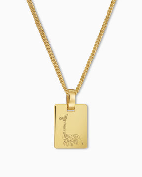 Dessin personnel Plaques à graver Collier Pendentif Angulaire