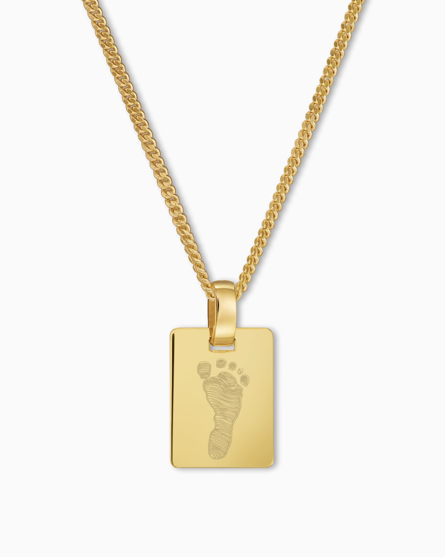 Empreinte de pied Plaques à graver Collier Pendentif Carré