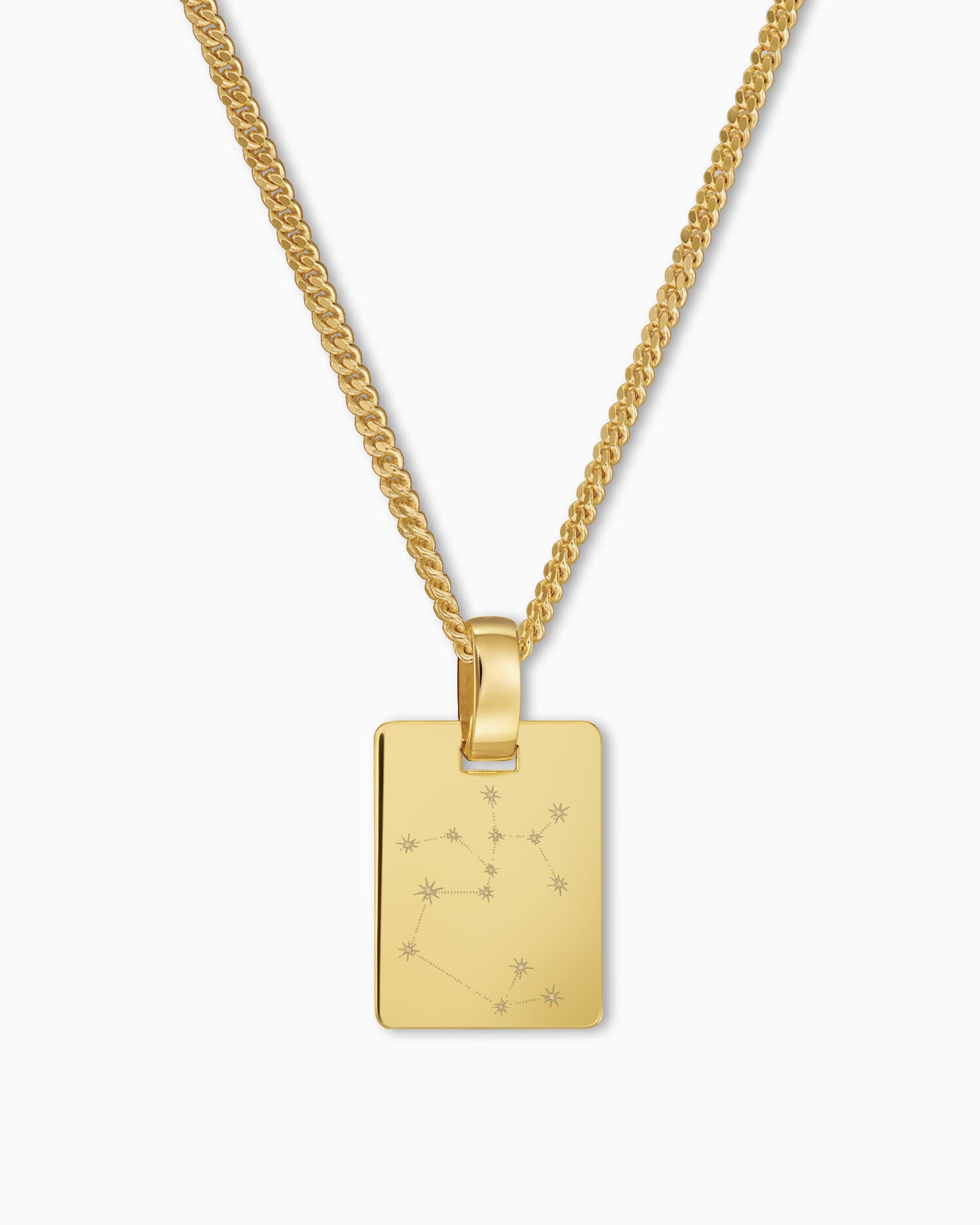Signe du zodiaque Plaques gravées Collier Pendentif Angulaire