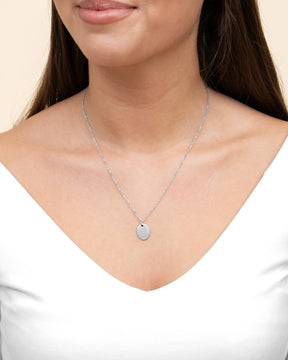 Coordonnées Plaques à graver Collier Pendentif Ovale