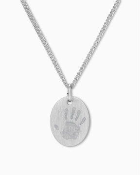 Empreinte de la main Plaques à graver Collier Pendentif Ovale