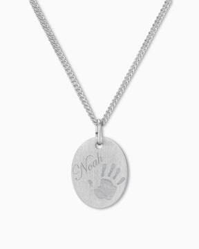 Empreinte de la main Plaques à graver Collier Pendentif Ovale