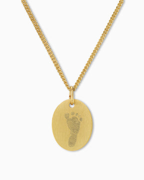 Empreinte de pied Plaques à graver Collier Pendentif Ovale