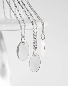 Empreinte digitale Plaques gravées Collier Pendentif Ovale