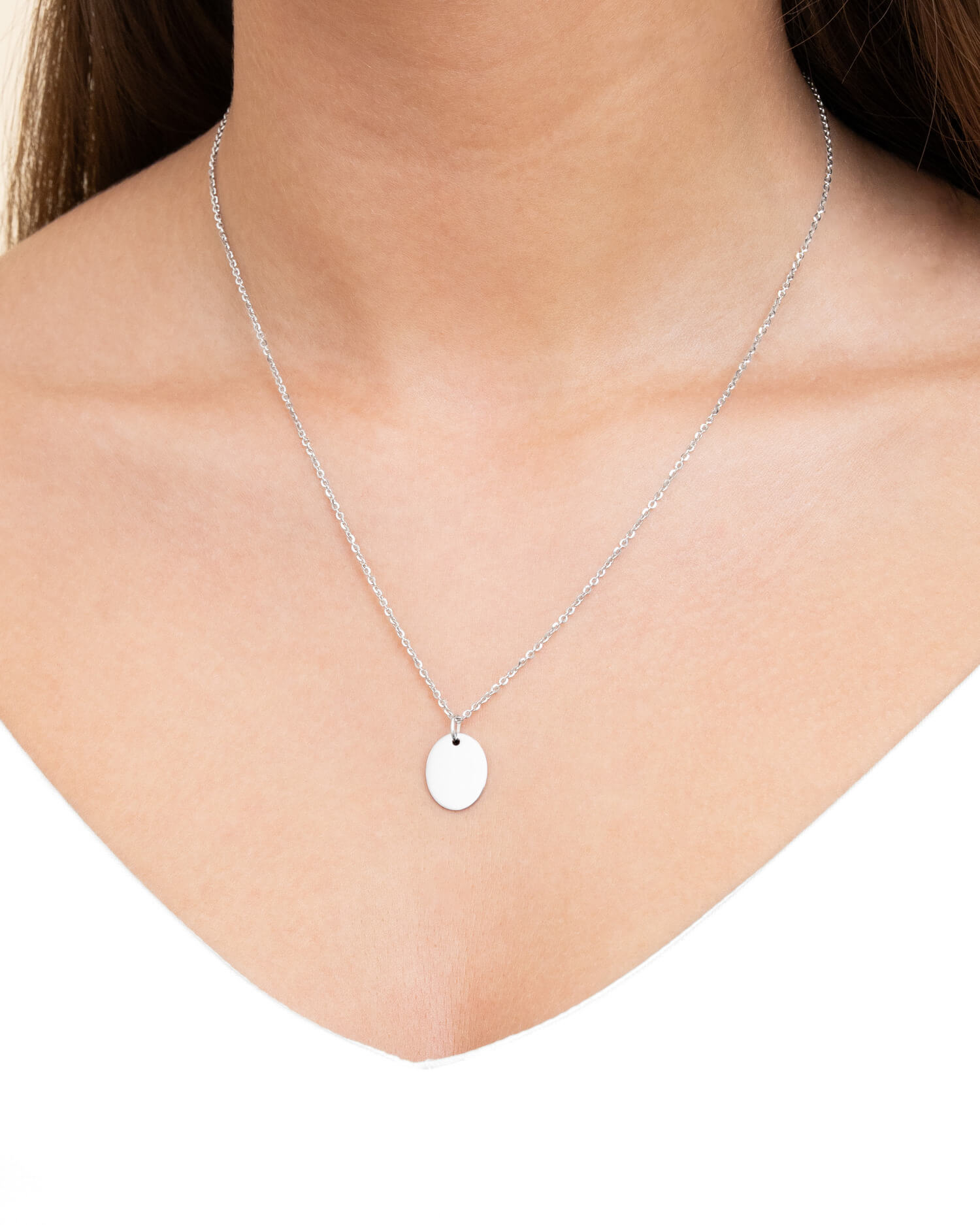 Empreinte nasale Plaques à graver Collier Pendentif Ovale