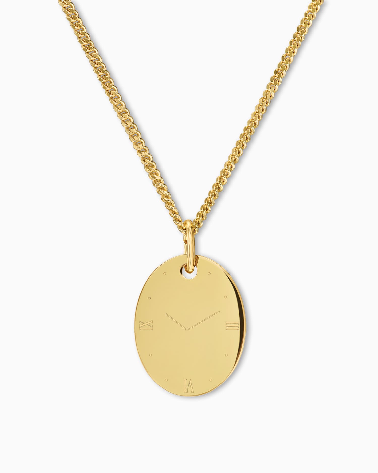 Montre de naissance Plaques gravées Collier Pendentif Ovale