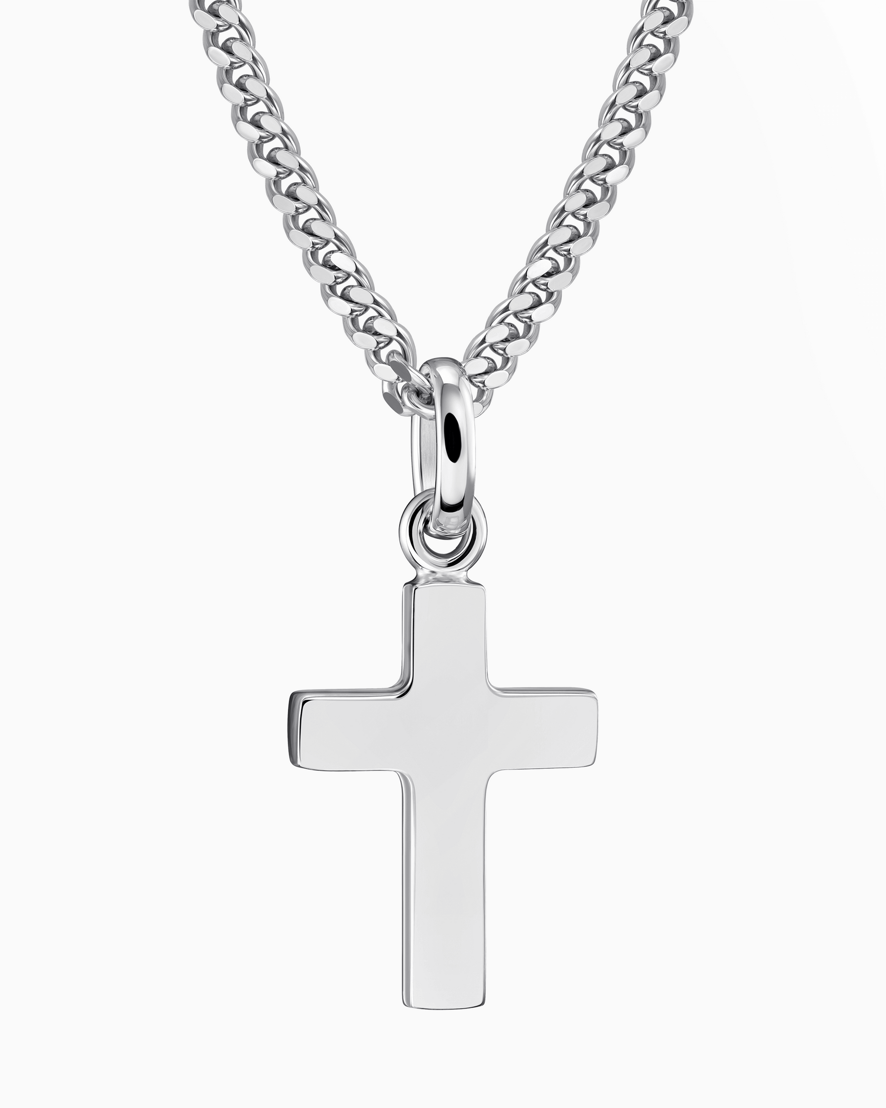 Collier Croix Plaque de gravure Pendentif Poli