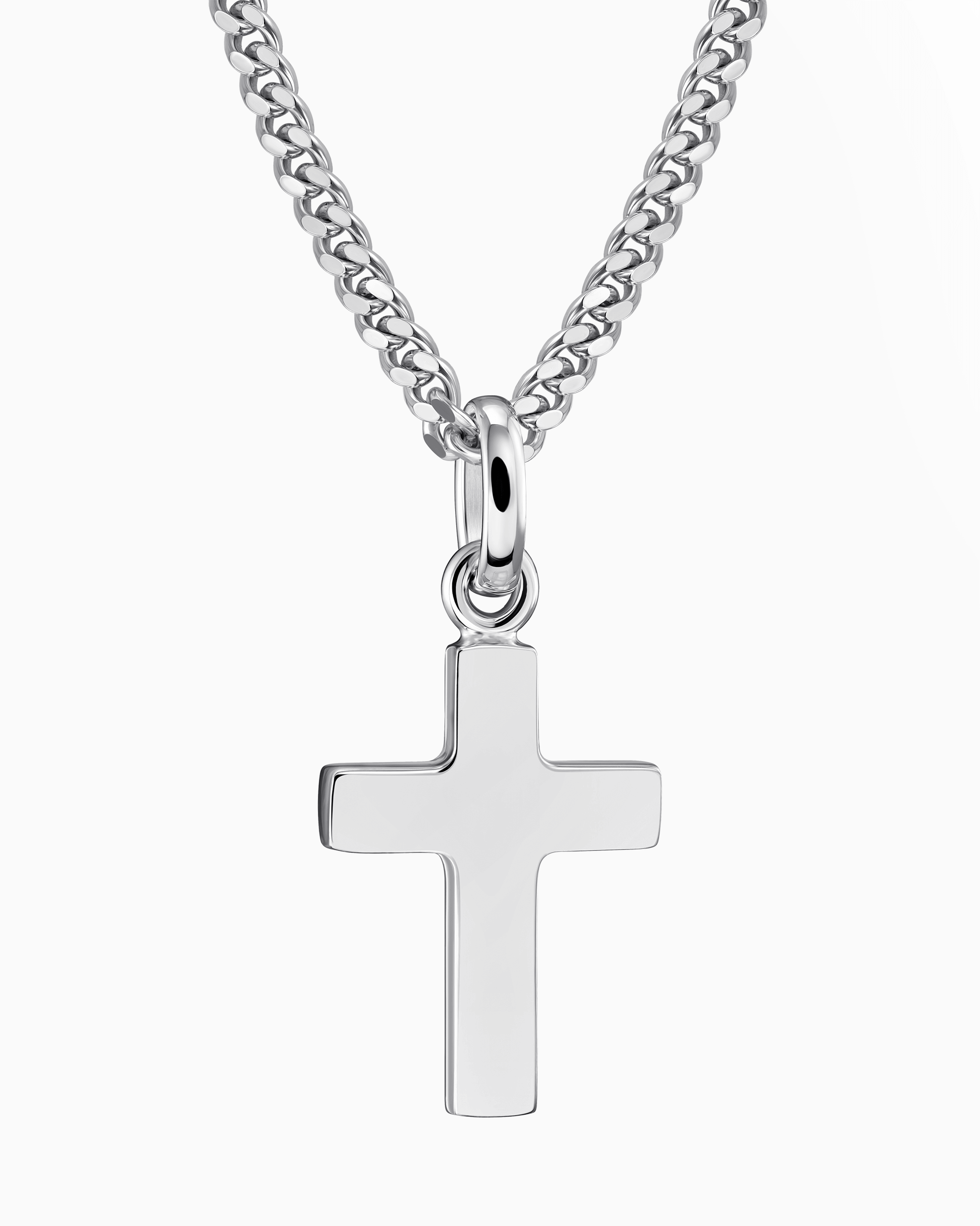 Collier Croix Plaque de gravure Pendentif Poli