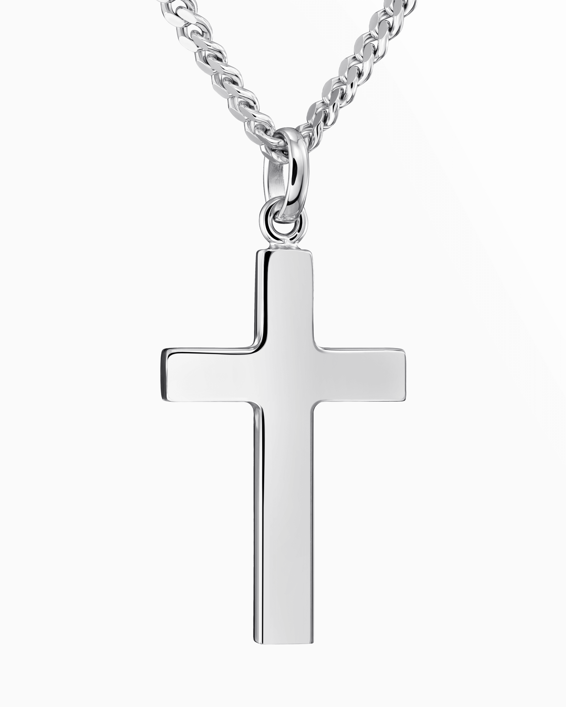 Collier Croix Plaque de gravure Pendentif Poli