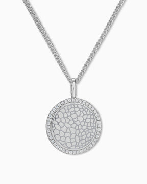 Empreinte nasale Plaques de gravure Collier Pendentif Rond Zirconia 16mm