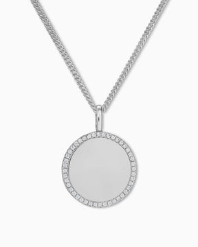 Plaques gravées Pendentif Rond Zirconium 16mm