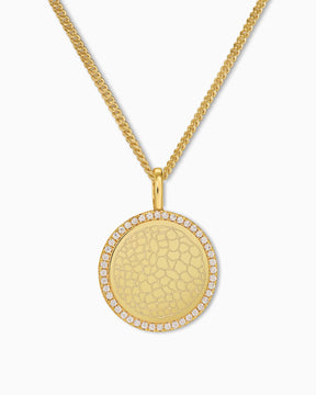Empreinte nasale Plaques de gravure Collier Pendentif Rond Zirconia 16mm