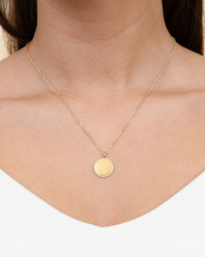 Empreinte de patte Plaques gravées Collier Pendentif Rond Zirconia 16mm - Gravurschmuck.de