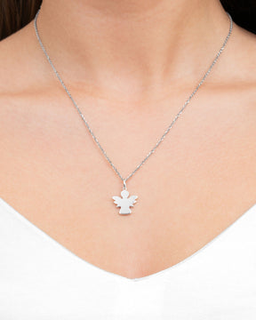 Collier ange pendentif plaque à graver