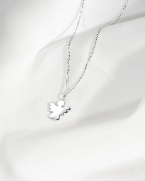 Collier ange pendentif plaque à graver