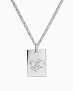 Empreinte nasale Plaques à graver Collier Pendentif Zirconium Angulaire